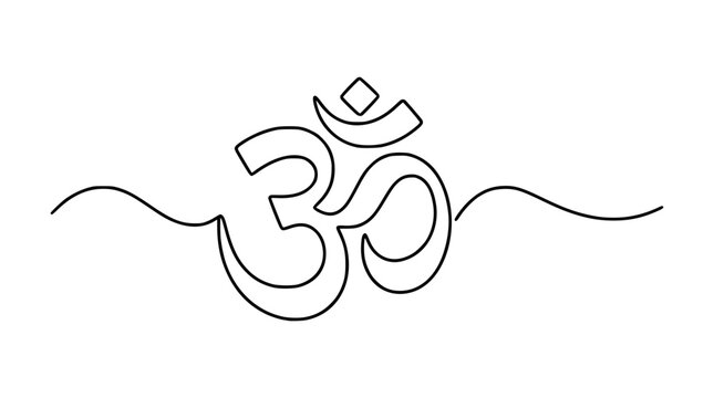 Minimalist om symbol vector graphic for spiritual design projects