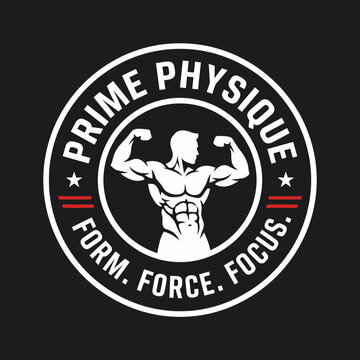 Muscular Man Flexing His Muscles.