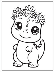Fototapeta premium cute dinosaur coloring pages 