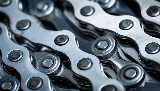 bicycle chain as a close up texture of torque transmission links
