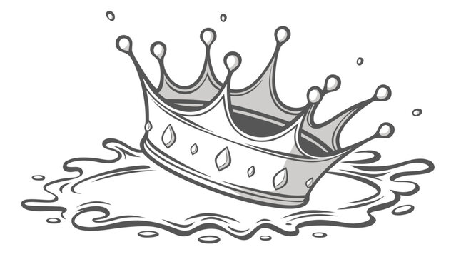 Translucent water splash crown consist of two layers: top and bottom. In gray colors, isolated on transparent background. Transparency only in vector file .vector 
