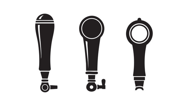 Classic Brewery Bar Pub Draught Ale Tap Handle Silhouettes