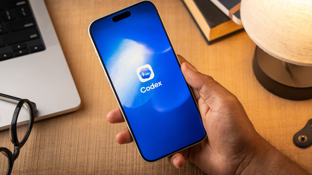 OpenAI Codex logo is displayed on the screen of a smartphone, in Bangalore, India, on May 11, 2026