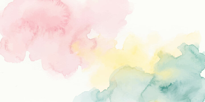 Abstract watercolor background featuring blue clouds and vintage paper texture with a grunge design of light and paint for a cloudy heaven cloudscape