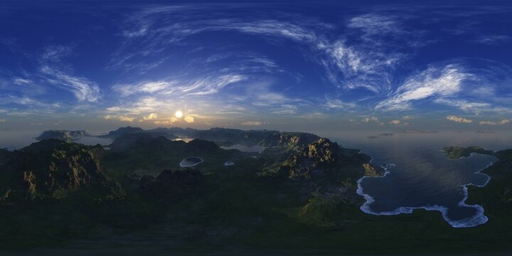 HDRI, environment map , Round panorama, spherical panorama, equidistant projection, panorama 360, Forest and swamp, 3d rendering