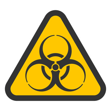 yellow filled biohazard sign