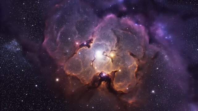 A stunning astronomical image reveals a vibrant nebula glowing with intense colors against a backdrop of countless stars, showcasing the beauty and complexity of deep space.