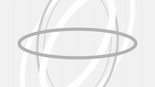 Elegant Silver Metallic Concentric Ovals On White Background