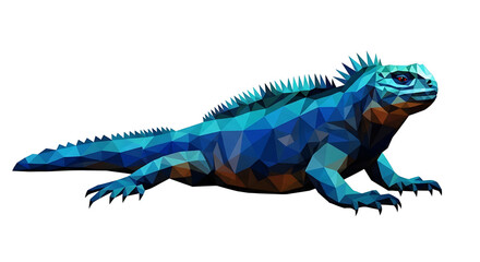 Fototapeta premium Low poly illustration of a marine iguana