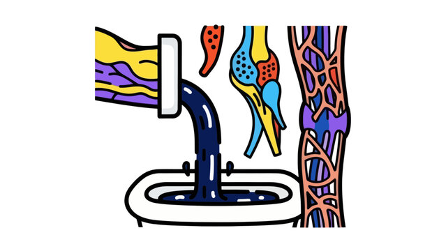 Illustration of Alkaptonuria Affecting Human Joints and Tissues