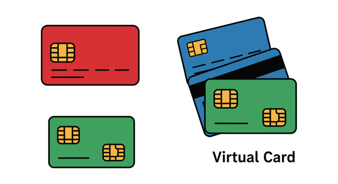 Colorful Bank Credit Cards Stacked Together.
