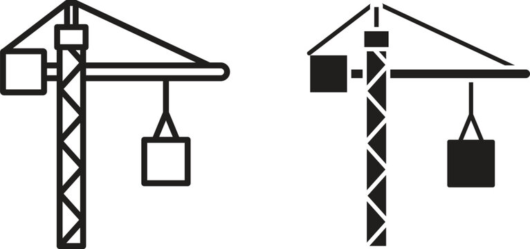 Construction crane icon for social media, app, and web design. Vector illustration.
