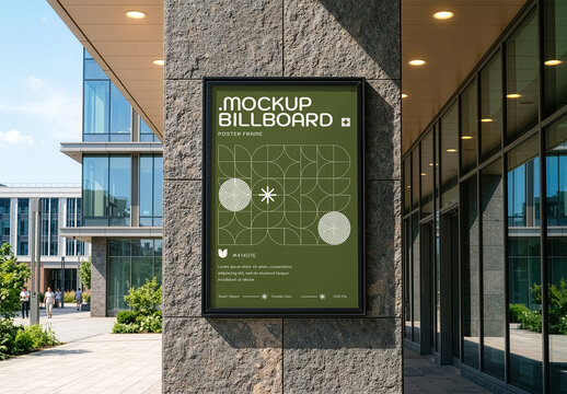 Vertical Banner Mockup, Poster Frame In The Campus
