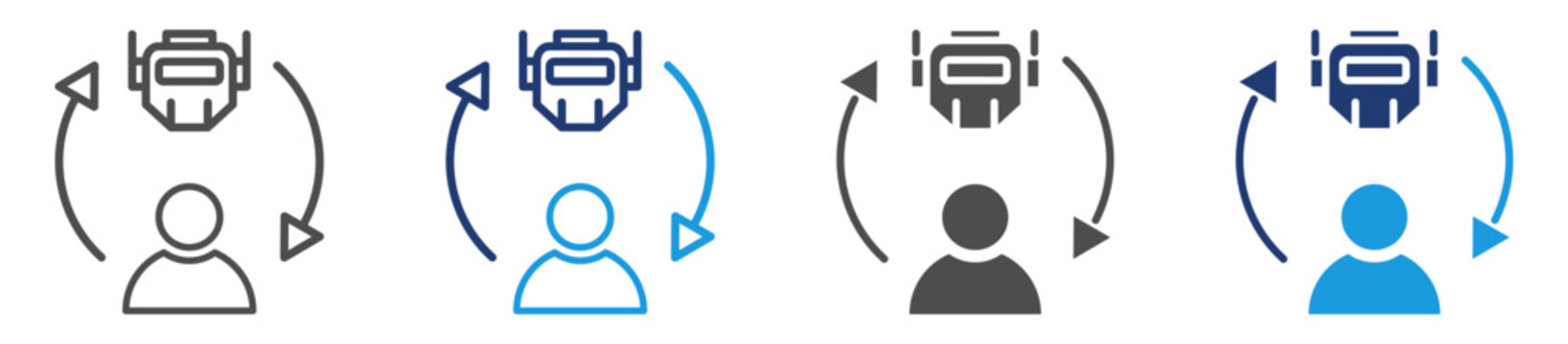 collaborative robotics multi purpose icon set
