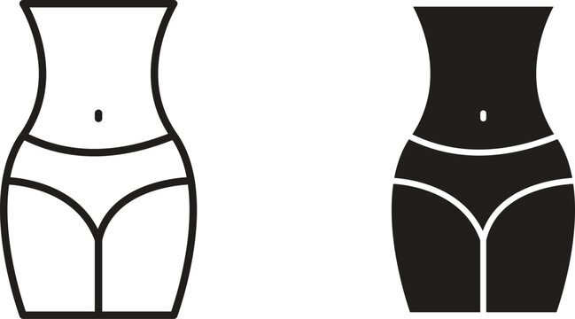 Female hips and waist icon for social media, app, and web design. Vector illustration.