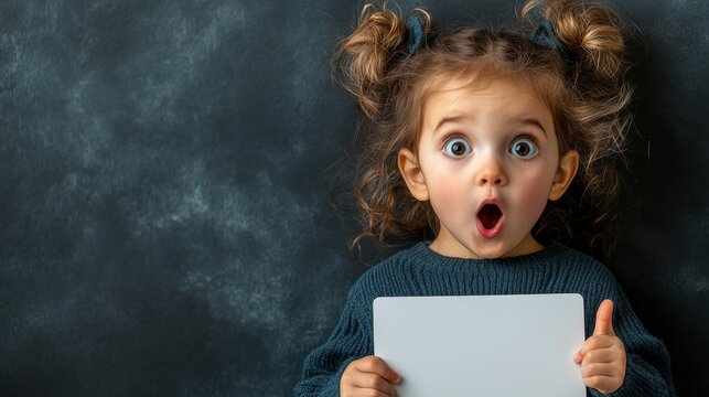 A young girl with a white board