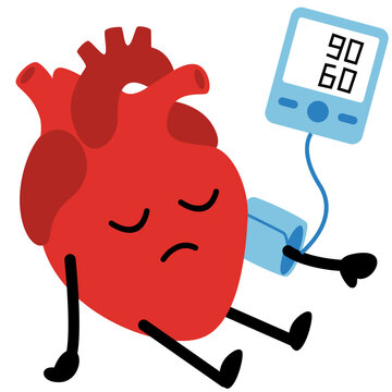 Low Blood Pressure Level, Hypotension Medical Indicator Illustration. Vector Isolated