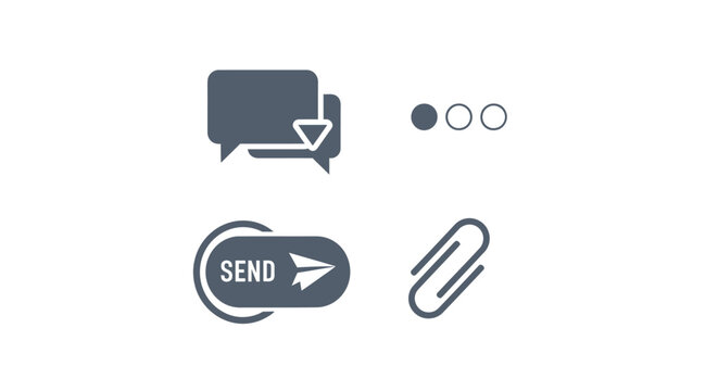 Email communication digital messaging icons.