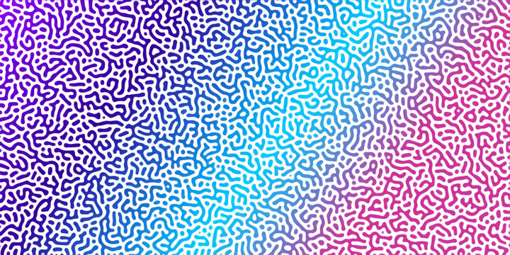 Abstract Reaction-diffusion Turing pattern natural texture blue and pink gradient color scheme. Linear design with biological algorithm psychedelic background. Reaction-diffusion or truing patter	
