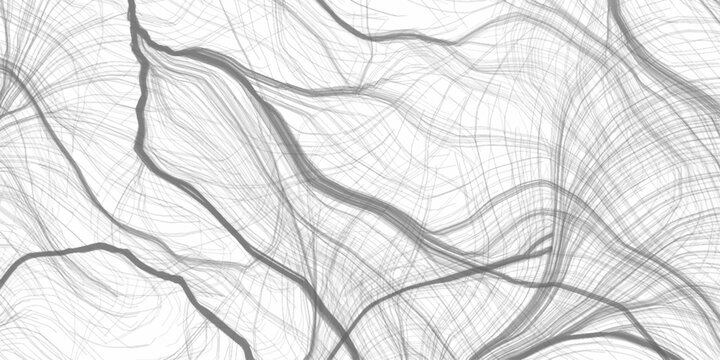 Acrylic abstract lines with wave swirl curve on pour white and gray gradient color liquid marble. Black and dark blue abstract modern background. desktop wallpaper. etched into.