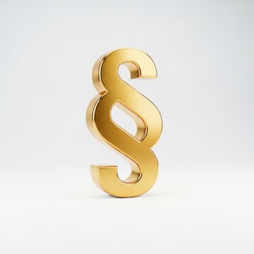 Shiny golden section symbol on white background
