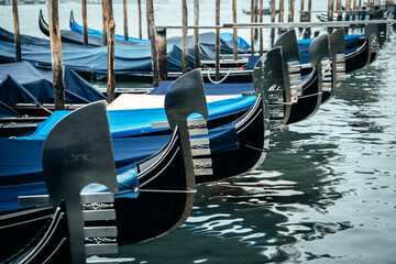 venetian gondolas in a row © jon_chica