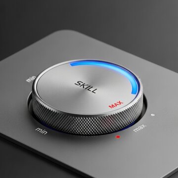 Skill level adjustment knob illuminated