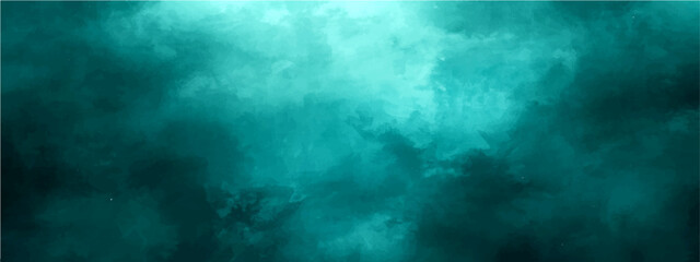 Fototapeta premium Atmospheric teal smoke background, abstract turquoise cloud texture vector, dark cyan misty fog effect, moody emerald vapor backdrop for cinematic posters and dramatic web design