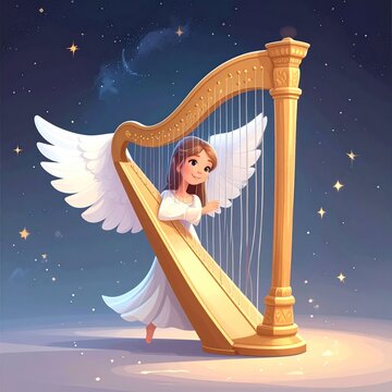 Angel harpist