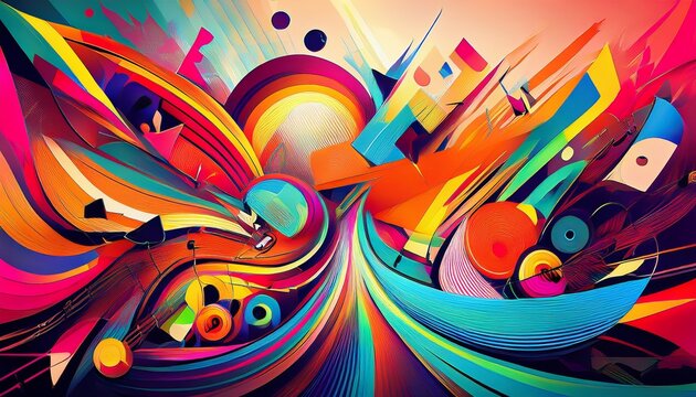 abstract colorful posters for modern music and art festival