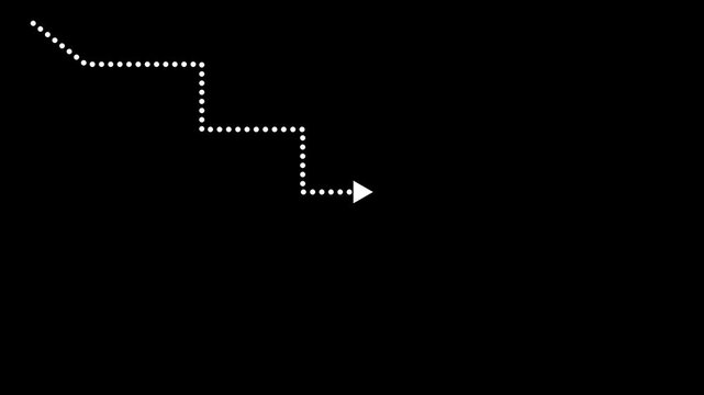 Rate Down Up Arrow Icon on Black Background &ndash; Financial Decline and Growth Concept Animation
