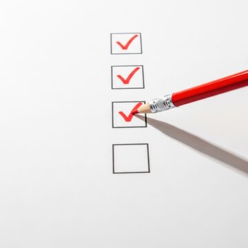 Checklist with checked and unchecked items