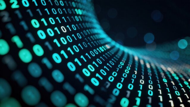 Binary code digital wave