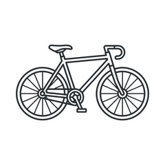 Fototapeta premium Minimalist vector icon of a classic commuter bike with drop handlebars.