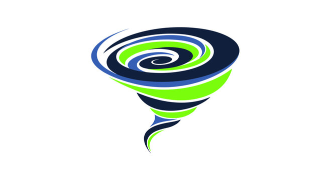 Abstract Tornado Swirl Logo Design