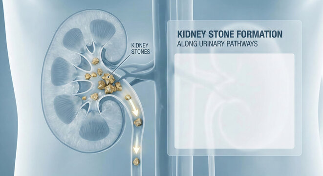 Kidney stones kidney stone urinary tract ureter anatomy medical illustration showing kidney stones moving along urinary
