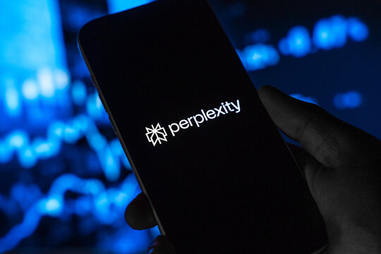 Perplexity AI logo is displayed on the screen of a smartphone, in Bangalore, India, on May 11, 2026
