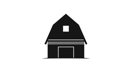 Silhouette of a Barn: A striking silhouette of a classic barn, capturing the essence of rural architecture and rustic charm. © Berkah