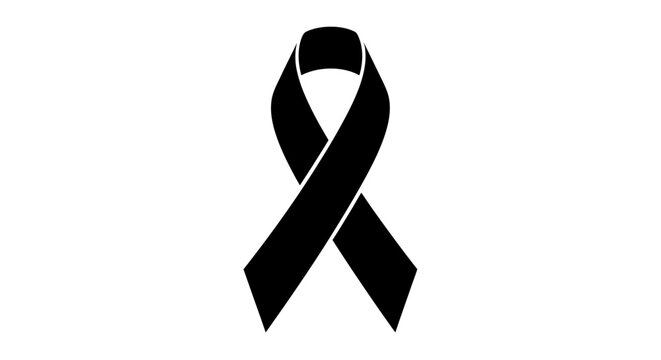 In Remembrance Ribbon: A simple black ribbon, a solemn emblem of remembrance and solidarity, serves as a poignant visual statement.