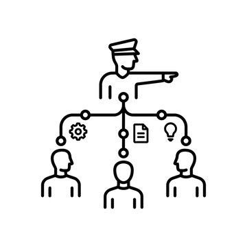 Businessman leading team with vision.
