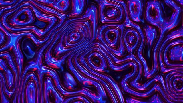 Abstract Iridescent Liquid Waves Seamless Loop Background