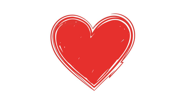 Red heart symbol love icon shape.