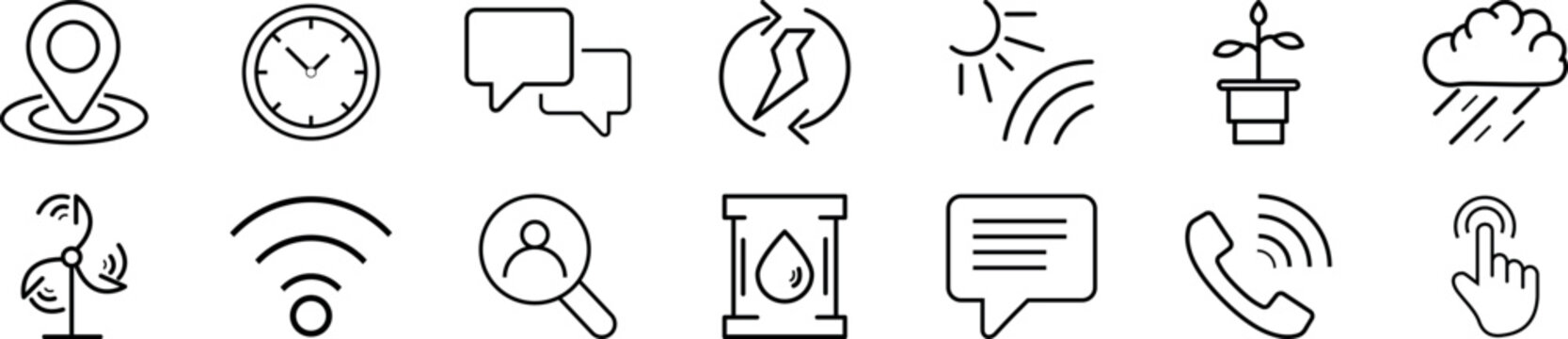 Business finance line icons collection. Big UI icon set. Thin outline icons pack. Vector illustration