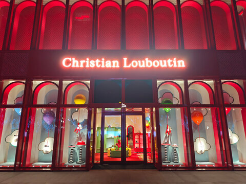 Shanghai,China-Nov.17th 2025: front facade of Christian Louboutin store