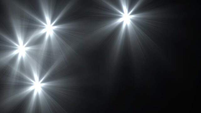 Camera flashes overlay light animation isolated on black background