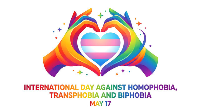 International Day Against Homophobia, Transphobia and Biphobia Awareness Image with Rainbow Colors