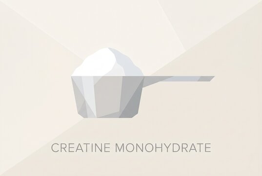 Minimalist Creatine Monohydrate Scoop Illustration