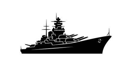 Battleship Silhouette Icon Vector Art © Yaskur