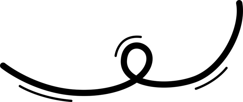 Black question mark symbol with curved tail isolated on transparent background