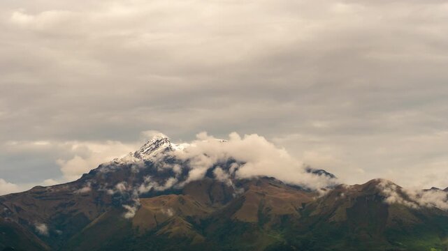 Time lapse of clouds forming over Imbabura Volcano, viewed from near Ibarra, Ecuador